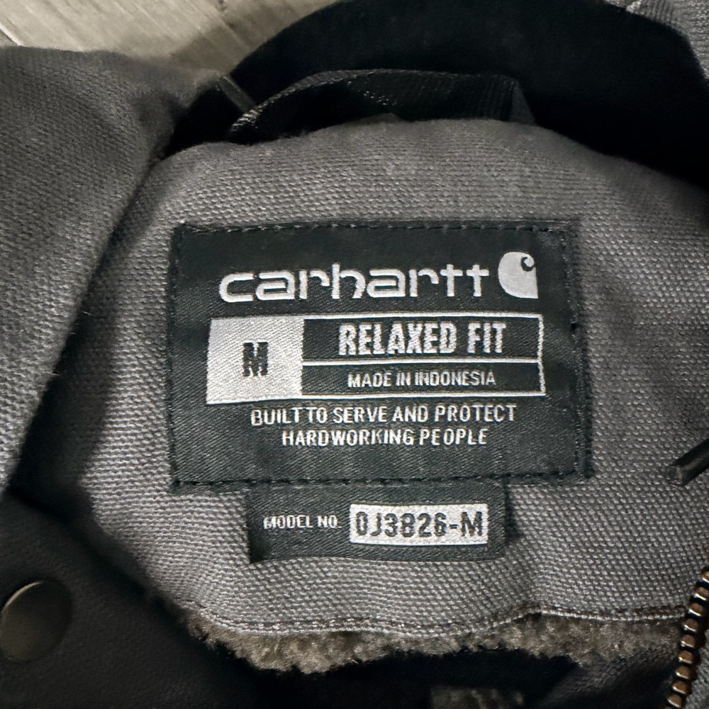Mens Carhartt Sherpa Lined Jacket in Grey size M - Picture 2 of 7